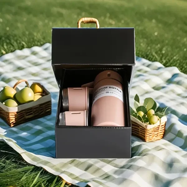 1pc New high-rated thermos 3pcs/ 1 set, stainless steel water bottle with gift box, double-layer leak-proof insulation water bottle suitable for cycling, backpacking, office, car, school, party, camping and travel, best birthday gift - Image 3