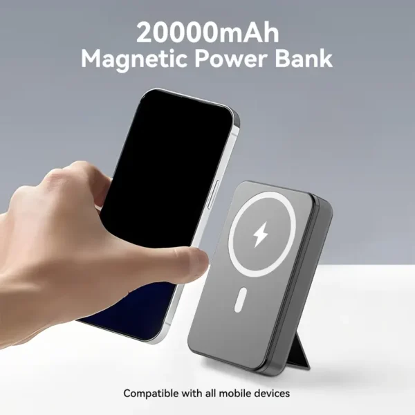 20000mAh Power Bank Portable, 3.7V Battery Pack, Magnetic Power Bank Can Charge Mobile Phones, Portable For Going Out, Equipped With A Charging Cable/led Display Screen/stand, Multiple Devices Can Be Charged Simultaneously, Applicable To All Models - Image 5