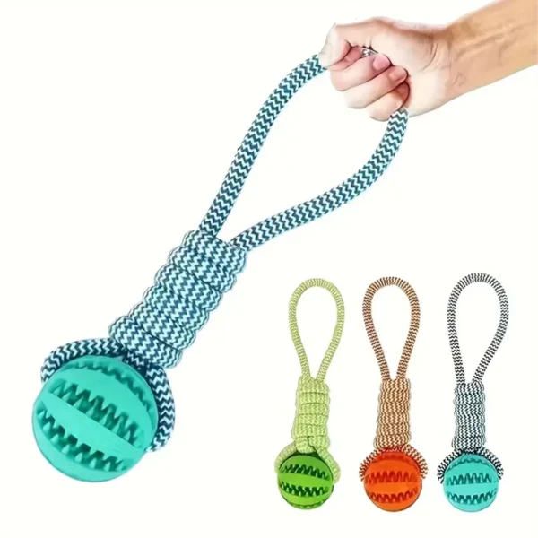 [Durable Chewable Toy Set] Durable Braided Rope Chewable & Teething Toy Set for Dogs | Colorful Squeaky Balls, Perfect for All Breeds and Sizes | Dog Teething Toy, Playful Dog Toy, Durable Dog Toy