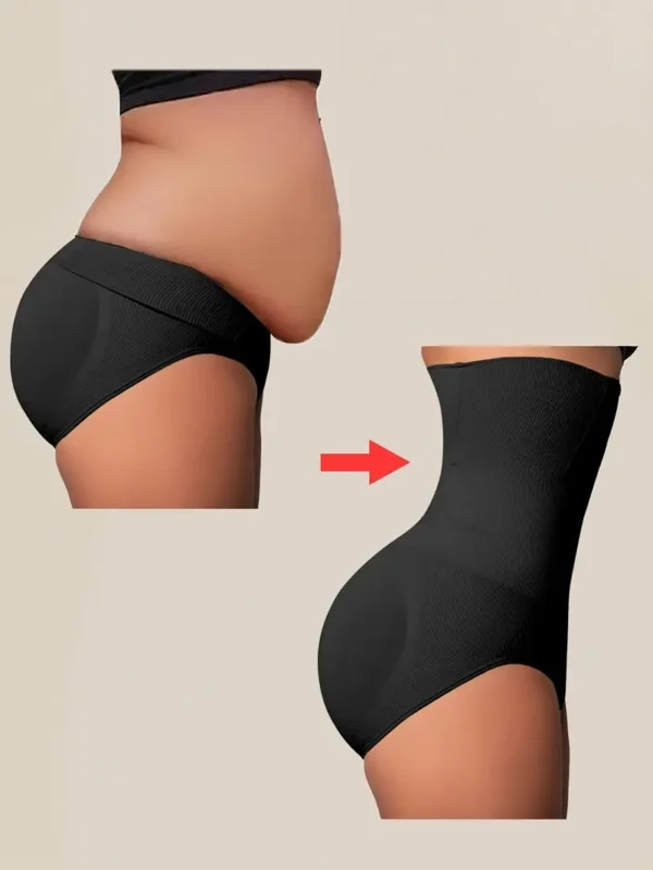 2pcs Women's High Waist Tummy Control Briefs - Ultra Support Double-Layer Butt Lifter & Waist Trainer, Seamless Breathable Underwear for Body Shaping & Posture Correction, Elegant Solid Color, Posture Correction Underwear, Doublelayer Design, Strong Support Underwear