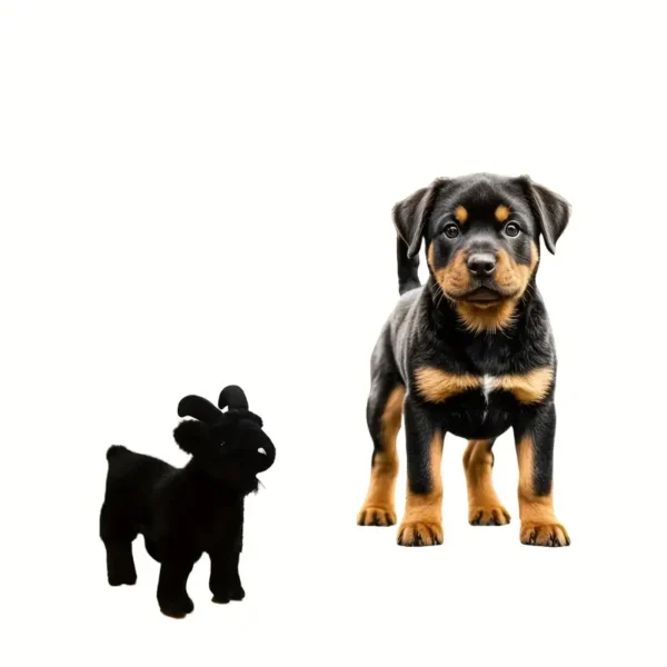 One Plush Goat Toy, White/Black, Made of Soft Polyester Fiber, Suitable for All Dog Interactions During Playtime. - Image 3