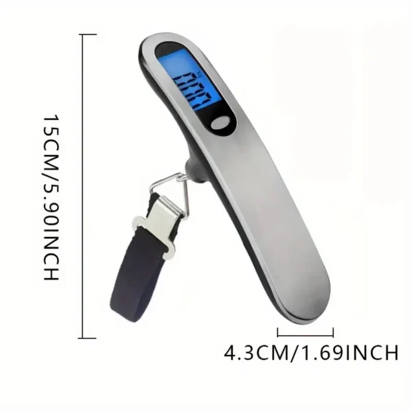 Portable Handheld Scale, LCD Digital Luggage Scale - 110 lbs/ 50kg Max Weighing Capacity, Battery Operated with Wire Hook, Mini Electronic Scale for Travel and Fishing