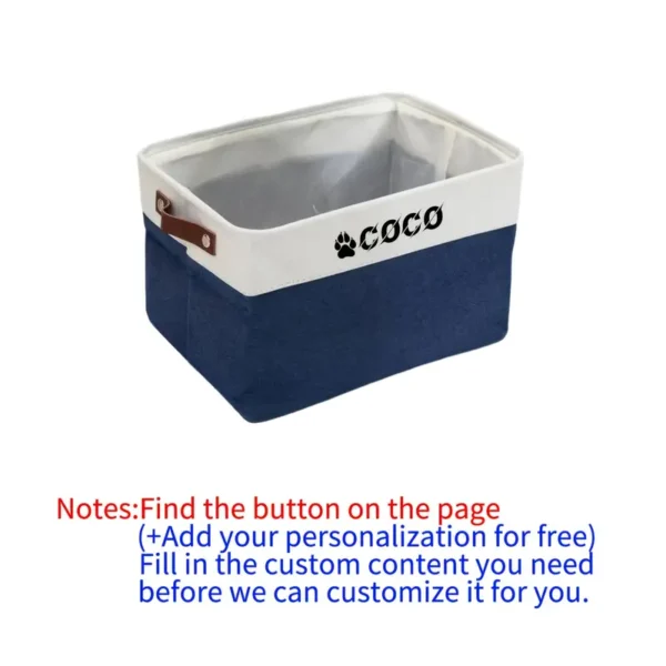 Personalized Pet Toy Storage Box, Custom Dog Toy Storage Container Foldable Bag Basket For Dogs Pet Accessories - Image 2