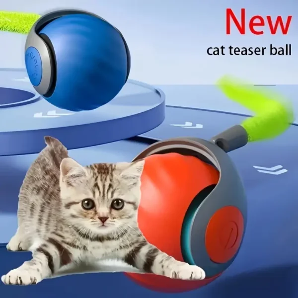 Interactive Cat Toy Ball - USB Rechargeable, Striped Rolling and Swinging Design for Cats, Relieves Boredom, Durable Acrylic Nitrile Material, Perfect for Small Breeds, Kitten Teaser Ball | Striped Pattern | USB Charging Bal - Image 5