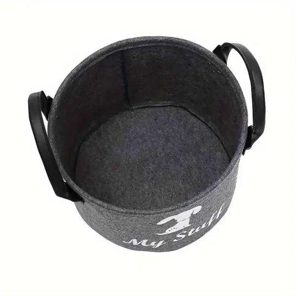 1pc Spacious Fleece Pet Toy Organizer - Ideal Storage for Dog Toys, Blankets, and Accessories, Without Battery - Image 2