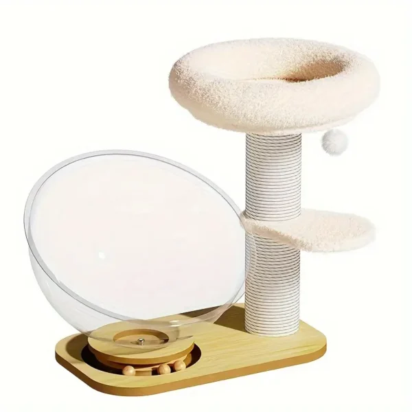 All-Season Transparent Cat Bed with Stand, Durable Scratching Post and Anti-Shedding Climbing Frame for Cats - Image 6