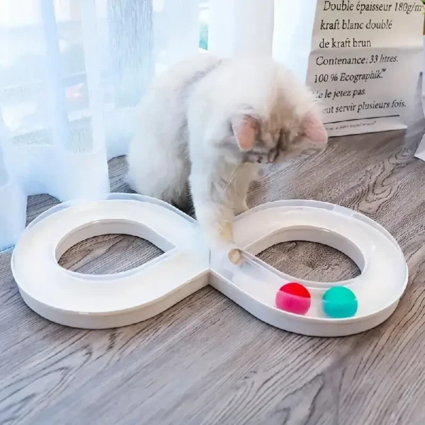 Interactive Cat Toy - Durable Plastic, Colorful Track Design for Indoor & Outdoor Play, No Batteries Needed, All Breed Sizes, Indoor Cat Toy|Playful Cat Toy|Durable Plastic Toy, Cat Playpen - Image 4