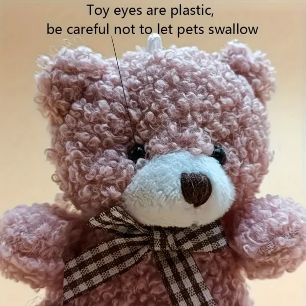 Random Color Cartoon Bear Plush Toy, Soft Fabric Dog Toy for Pet Interaction and Play, Medium Size, Dog Supplies - Image 2