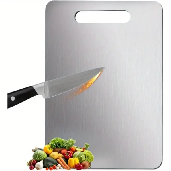 Pure Titanium Cutting Board 13x9 Inch Non-Slip Kitchen Chopping Board Dishwasher Safe Scratch Resistant Easy to Clean Durable Hygienic for Meat Vegetables and Fruits - Image 5