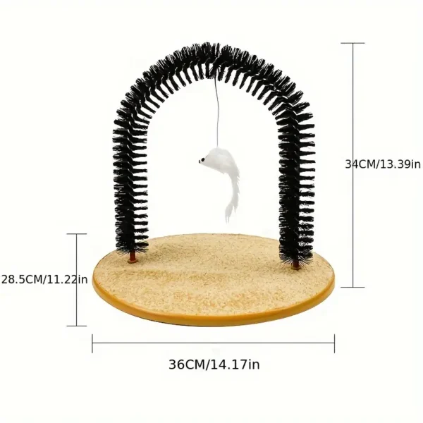 Interactive Cat Arch Self-Groomer & Massage Toy - Geometric Design, Plastic, Ideal for Medium Breeds - No Batteries Required - Image 4
