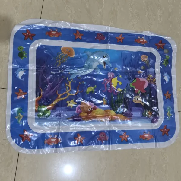 Dolphin-Themed Cat Play Mat with Water Sensor - Cooling Comfort Pet Game Pad, Animal Print Design - Image 4