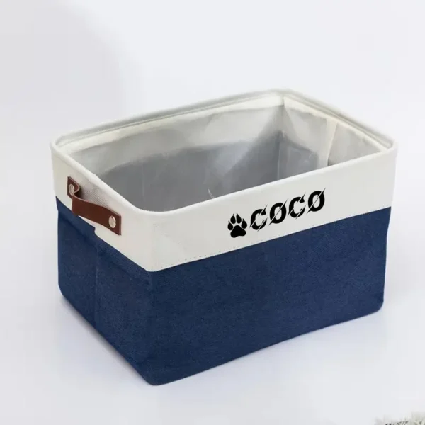 Personalized Pet Toy Storage Box, Custom Dog Toy Storage Container Foldable Bag Basket For Dogs Pet Accessories - Image 3