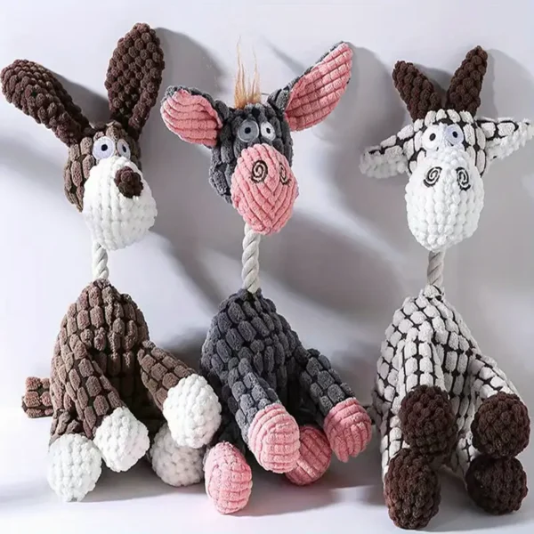 1pc Random Color Cartoon Fabric Dog Squeaky Toy with Rope Design, Soft and Durable for Medium-Sized Dogs, Supervised Play Only, Assorted Colors and Patterns, Dog Toys