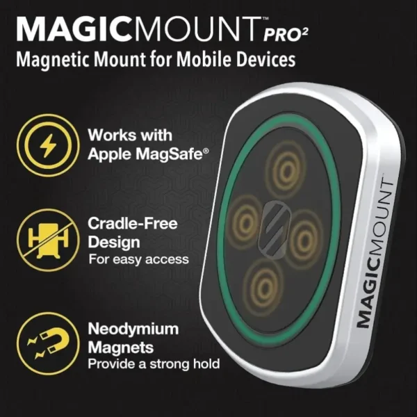 Scosche MagicMount Pro2 Magnetic Car Cell Phone Holder with AMPS Mounting Plate for Scosche ProClip Vehicle Specific Mount Bases Phone Stand Compatible with MagSafe iPhone Samsung Base Required - Image 5