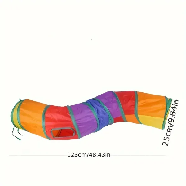 Foldable Fabric Interactive Maze with Multiple Tunnels for Cats - Fun Pet Exercise and Hideaway Playhouse for Indoor Cats - Image 2