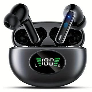 A New Generation Of Popular Wireless Headphones, Wireless Headphones, Type-C Fast Charge Shell, In-ear Headphones, Stereo Wireless In-ear Headphones, Game Business Sports Headphones In-ear Microphone. With Digital Power Display, Sports Listening Music, For IPhone/Android