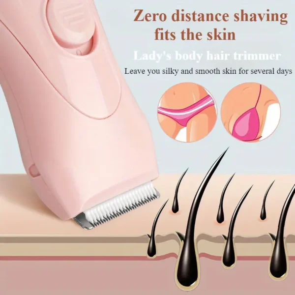 Pink Shaver Ladies Electric Shaver Whole Body Trim Small Portable Push Cut Beard Leg Hair Armpit Hair Electric Shaver - Image 6