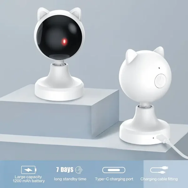 USB Rechargeable Laser Cat Toy - Interactive Red Dot Teaser with Fast & Slow Modes, Automatic Play for Indoor Cats, Silent Operation, 30-Minute Timer, Type-C Charging, Perfect for Hunting Instincts Stimulation, Interactive Cat Toy