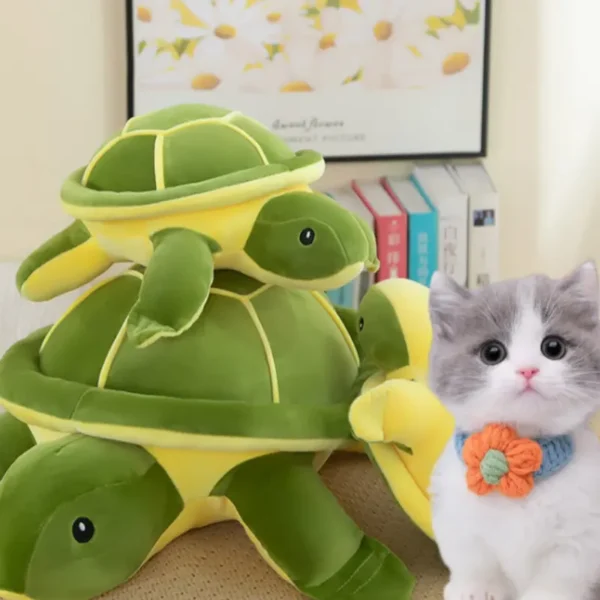 Cat Resting Nest Pillow Turtle Plush Toy Cute Cuddly Pillow Cat Sleeping Companion - Image 4
