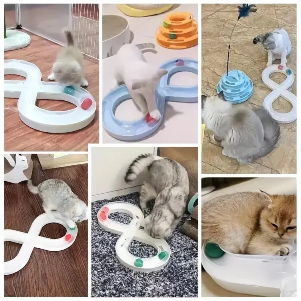 Interactive Cat Toy - Durable Plastic, Colorful Track Design for Indoor & Outdoor Play, No Batteries Needed, All Breed Sizes, Indoor Cat Toy|Playful Cat Toy|Durable Plastic Toy, Cat Playpen - Image 3