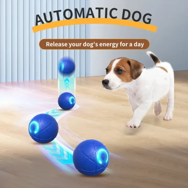Interactive 4th Generation Smart Dog Toy Ball, Automatic Moving, USB Rechargeable, Geometric Pattern, Plastic, for Small Breeds, Pet Play Ball with Lithium Polymer Battery, ≤36V