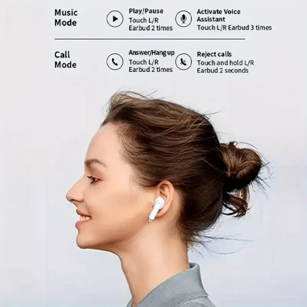 TWS True Wireless Stereo Headset, Ear Buds For IPhone/Samsung/Android/iOS, Touch Contro With Charging Case, ANC Wireless Earphones TWS Noise Cancelling Earbuds, Wireless In-ear Smart Earphones With Microphone - Image 5