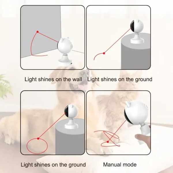 USB Rechargeable Laser Cat Toy - Interactive Red Dot Teaser with Fast & Slow Modes, Automatic Play for Indoor Cats, Silent Operation, 30-Minute Timer, Type-C Charging, Perfect for Hunting Instincts Stimulation, Interactive Cat Toy - Image 2