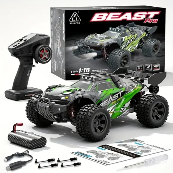 SG118 Remote Control Brushless High-speed Off-road Vehicle, 1:18 Scale Professional Climbing Car Remote Control Four-wheel Drive Toy Car - Image 5