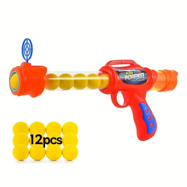 Dog Toy Ball Launcher with 12/48 EVA Balls, a Gas-Connected Interactive Gun for Cats That Enhances Pet Bonding, Is Quiet And Fun, Suitable for All Breeds of Cats And Dogs, Without Battery