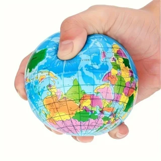 1/3pcs, Colorful World Map Soft Ball - Diameter 6.35 cm, Perfect for Birthday and Party Gifts, Pet Play, No Power Required, Educational Toy for Ages 14+, Vibrant Globe | Tactile Object | Easy to Grasp