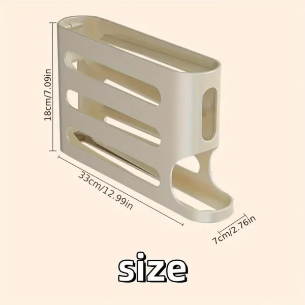 28 Eggs Egg Holder For Fridge, Rolling Egg Dispenser For Refrigerator Automatically, 4 Tiers Fridge Egg Rack, Space-Saving Egg Dispenser Large Capacity Egg Dispenser Container Tray - Image 3
