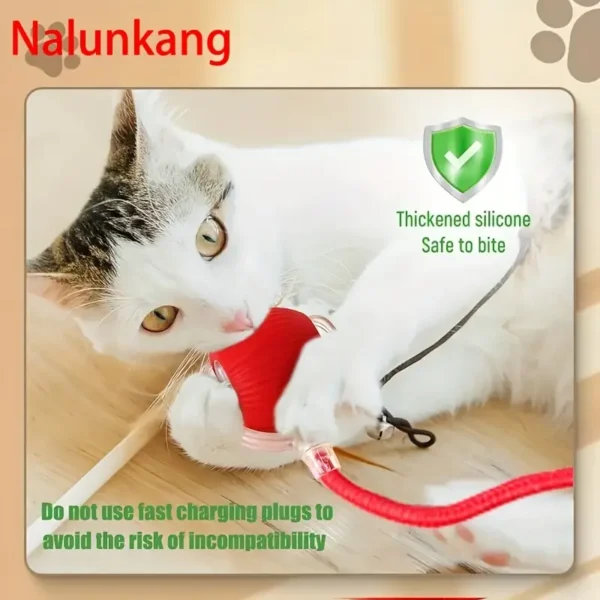 Interactive electric cat toy with sound - USB charging, bite resistant and durable ball, used to relieve boredom, indoor sports and entertainment companions, suitable for all breeds of indoor cat toys - Image 4