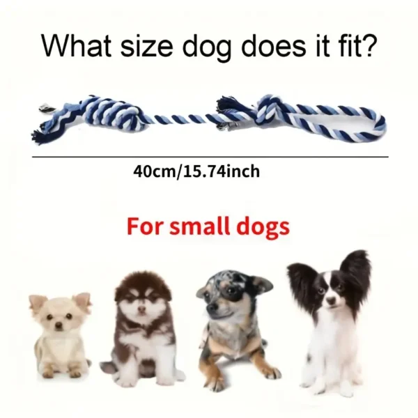 Pet Rope Toy Hand Pulling Knot Interactive Tug-of-war Pet Toy Suitable for Small Dogs Random Color 1pc - Image 2