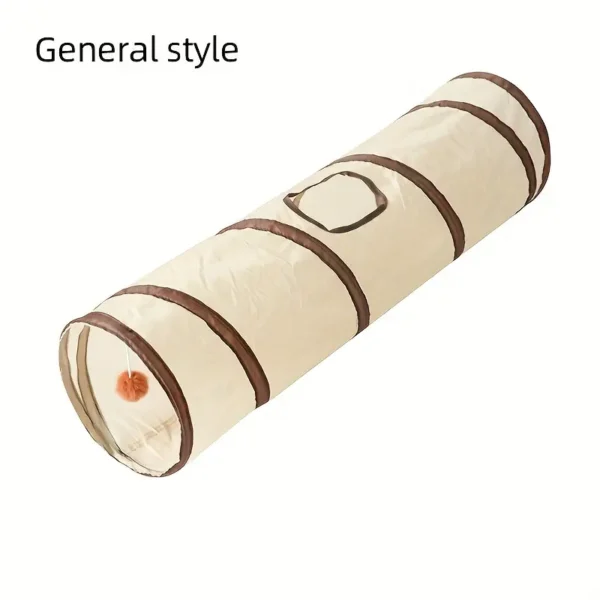 Foldable Cat Tunnel Toy - Polyester, Space-Saving Design for Indoor Play, Ideal for All Seasons, Cat Play Toy | Modern Cat Toy | Durable Cat Toy - Image 3
