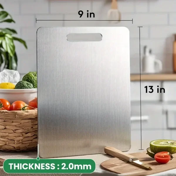 Pure Titanium Cutting Board 13x9 Inch Non-Slip Kitchen Chopping Board Dishwasher Safe Scratch Resistant Easy to Clean Durable Hygienic for Meat Vegetables and Fruits