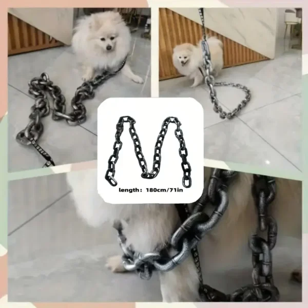 Funny Chain-Linked Dog Toy with Traction Rope - Lightweight PP Material, High Head Retention, Metallic Appearance Rope for Small/Medium Breeds, Durable and Entertaining Pet Play Accessory, Durable Dog Toy|Metallic Appearance Rope|Durable Plastic Rop - Image 4