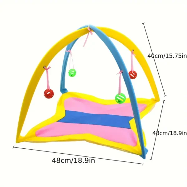 Foldable Fun Cat Hammock - Interactive Toy for Cats with Hanging Ball, Bell, and Sound Effects - Durable, Portable, and Easy to Clean - Image 4