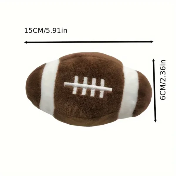 Durable Brown Rugby Ball Plush Toy for Cats & Dogs - Bite-Resistant, No Battery Needed for Squeaky Play - Perfect for Indoor/Outdoor Exercise & Entertainment - Suitable for All Breed - Image 2