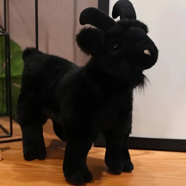 Fits 11 Holiday-Use White & Black Plush Goat Dog Toy Soft Polyester Fiber Fill Pet Chew Toy Suitable for All Breed Sizes Interactive Playing Durable and Interesting Animal Toy - Image 3