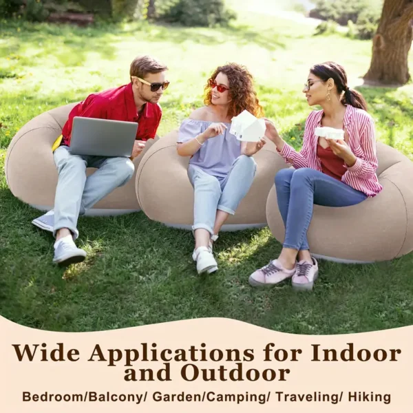 Inflatable Bean Bag Chairs Blow Up Chairs Camping Chairs Inflatable Lazy Sofa Folding Portable Inflatable Chair For Living Room Bedroom Reading Room - Image 2
