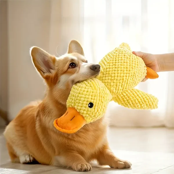Plush Squeaky Duck Dog Toy | Bite-Resistant, Soft Chew Toy | For Medium to Small Breeds | Interactive Sound Effects | Play & Training | Dog Toys for Aggressive Chewers - Image 4