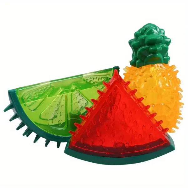 Pet Cooling Chew Toy - Reusable Dog & Cat Teething Toy with Watermelon, Pineapple, Lemon Shapes | Durable Thermoplastic Rubber | Ideal for Summer Playtime - Image 6