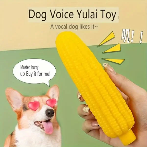 1pc Durable Dog Chew Toy - Rubber Corn Pattern, Perfect for Small to Large Breeds, Ideal for Aggressive Chewers, Medium Breed Recommended, Durable Chew Toy | Playful Dog Toy | Rubber Chew Toy - Image 2