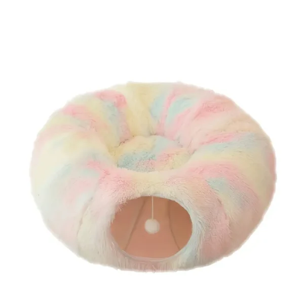 Cat Tunnel Cat Bed Play Tunnel with Mat Long Plush Deep Sleep Removable Washable Multifunctional Connectable Cat Passage - Image 5