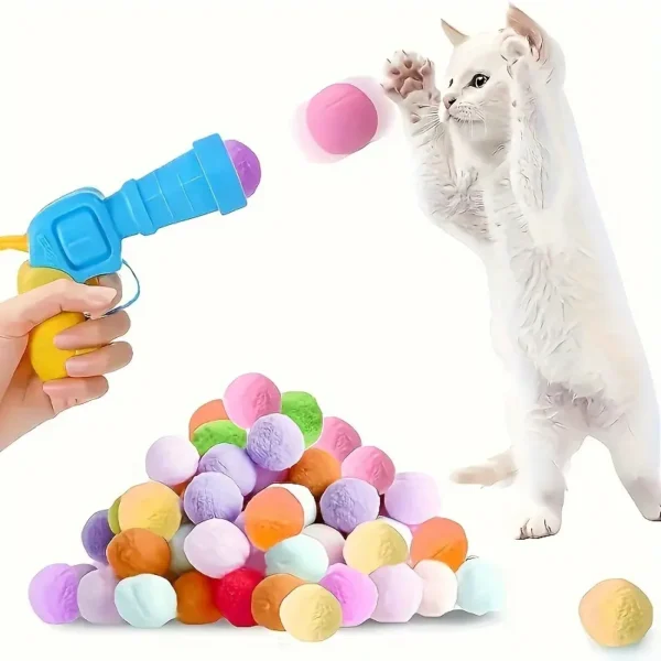 Whisker Wonders Interactive Pet Toy - Soft Launch Ball for Training, Stimulation, and Endless Fun - Plush, Non-Electric, Battery-Free, Suitable for All Breeds and Ages