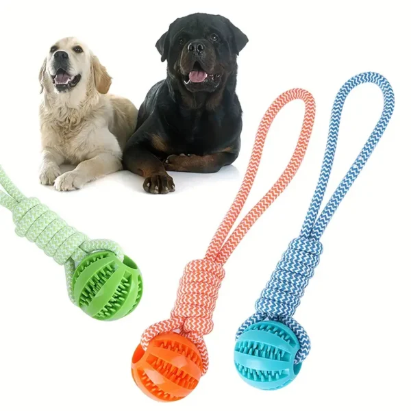 [Durable Chewable Toy Set] Durable Braided Rope Chewable & Teething Toy Set for Dogs | Colorful Squeaky Balls, Perfect for All Breeds and Sizes | Dog Teething Toy, Playful Dog Toy, Durable Dog Toy - Image 5