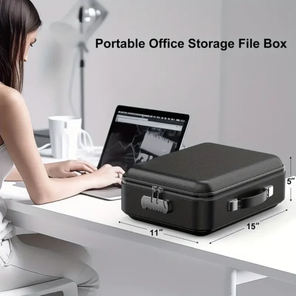 Secure Fireproof Document Safe with Lock - Hard-Shell, Water-Resistant Storage Box for Important Papers, Certificates, Laptops & Passports