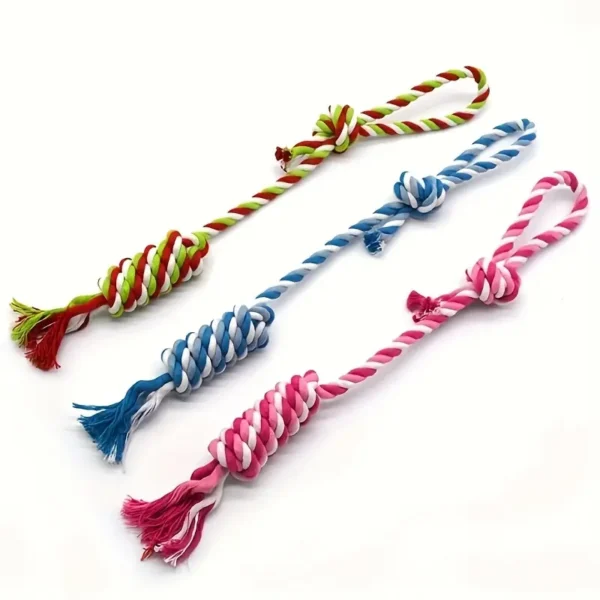 Pet Rope Toy Hand Pulling Knot Interactive Tug-of-war Pet Toy Suitable for Small Dogs Random Color 1pc - Image 4