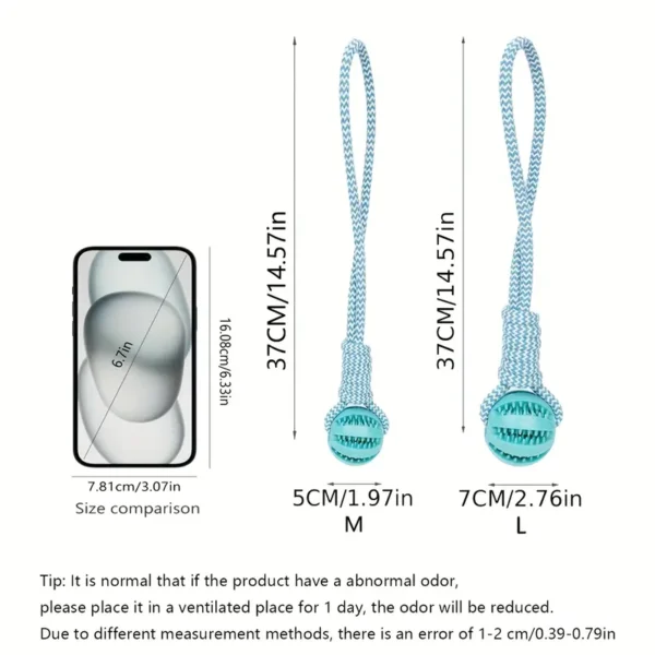 [Durable Chewable Toy Set] Durable Braided Rope Chewable & Teething Toy Set for Dogs | Colorful Squeaky Balls, Perfect for All Breeds and Sizes | Dog Teething Toy, Playful Dog Toy, Durable Dog Toy - Image 4
