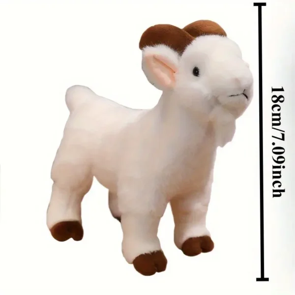 Fits 11 Holiday-Use White & Black Plush Goat Dog Toy Soft Polyester Fiber Fill Pet Chew Toy Suitable for All Breed Sizes Interactive Playing Durable and Interesting Animal Toy - Image 4